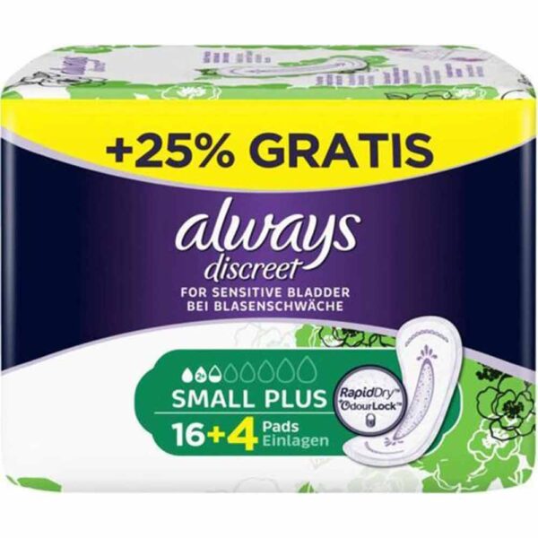 Always Discreet Voor Gevoelige Blaas Small Plus 2+ Light 16+4 Long