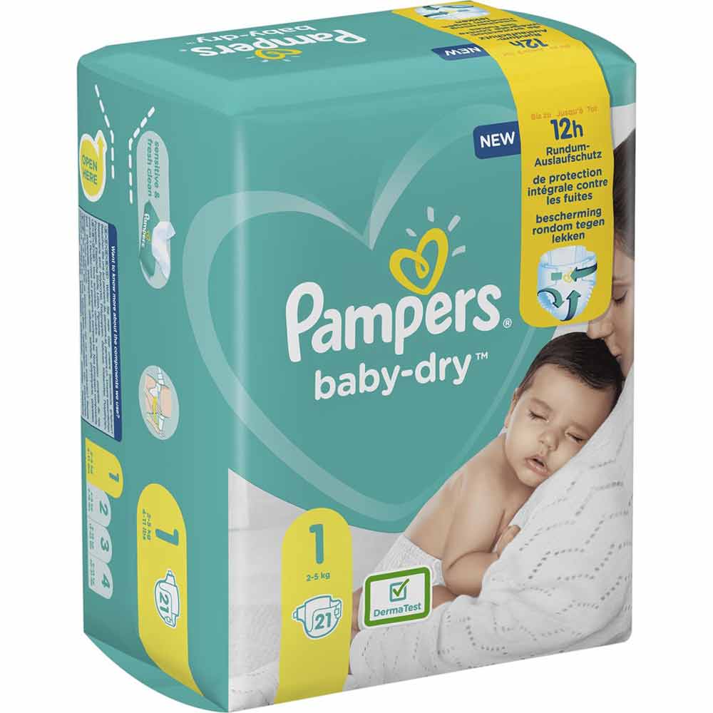Pampers Baby Dry Maat 1 - 21 Stuks - 2-5kg -