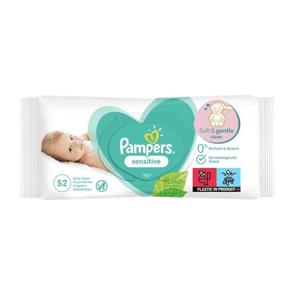 Pampers Sensitive Baby Wipes 52 stuks