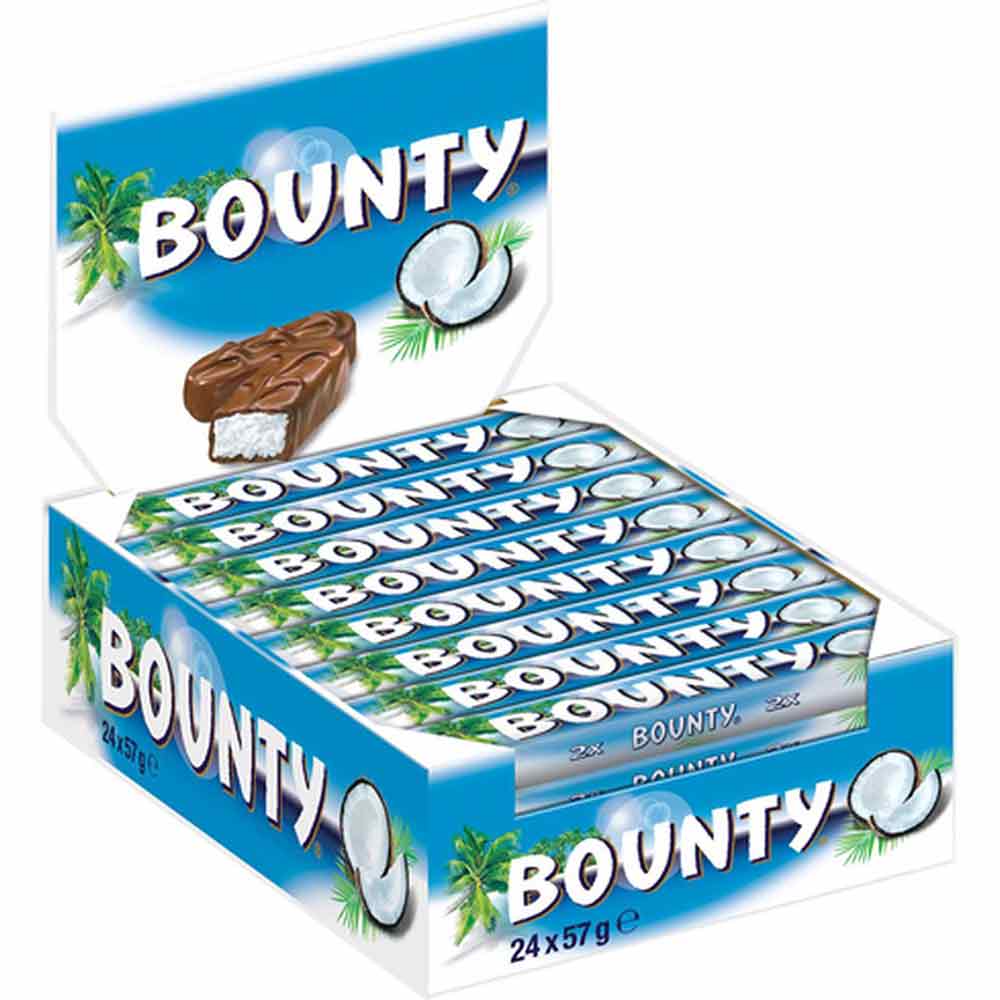 Bounty Chocoladereep Kokosnoot 57g - 24 Stuks