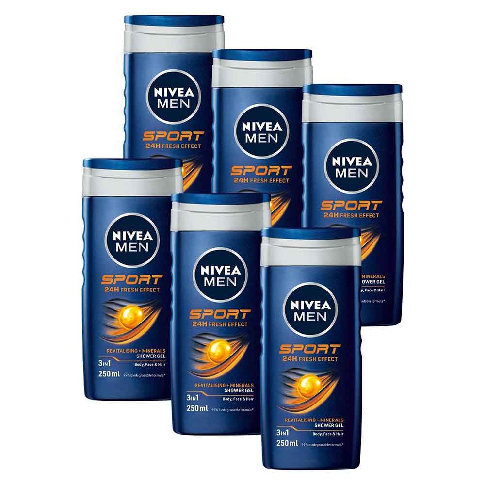NIVEA MEN Sport Douchegel - Voordeelverpakking 6 x 250 ml