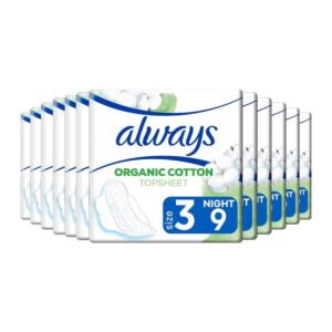 Always Maandverband Organic Cotton - Ultra Night - Maat 3 - 12 x 9 Stuks
