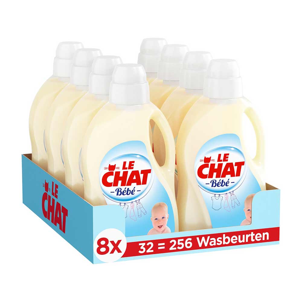 Le Chat Gel Baby - Vloeibaar Wasmiddel - Voordeelverpakking - 8 x 32 Wasbeurten