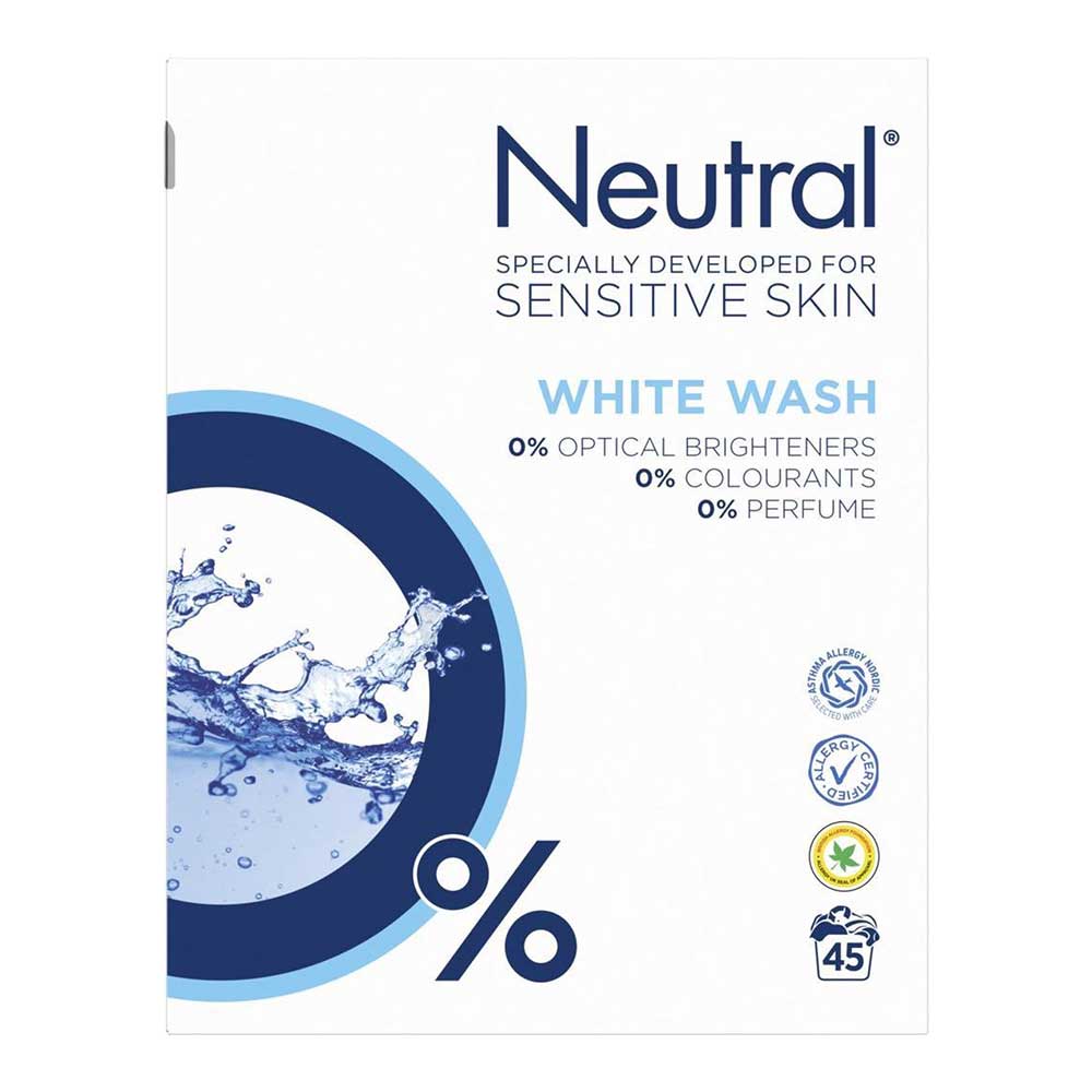 Neutral Waspoeder 0% Wit Parfumvrij - 45 wasbeurten - Wasmiddel