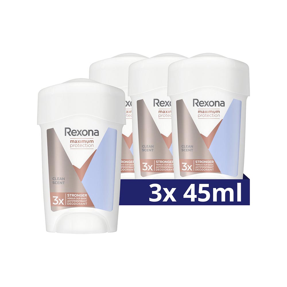 Rexona Maximum Protection Clean Scent Deodorant Stick 3 x 45 ml