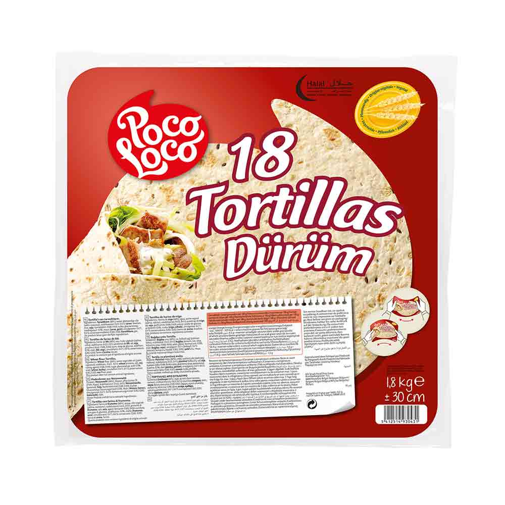 Poco Loco Tortillas Dürüm 30cm - 18 Stuks