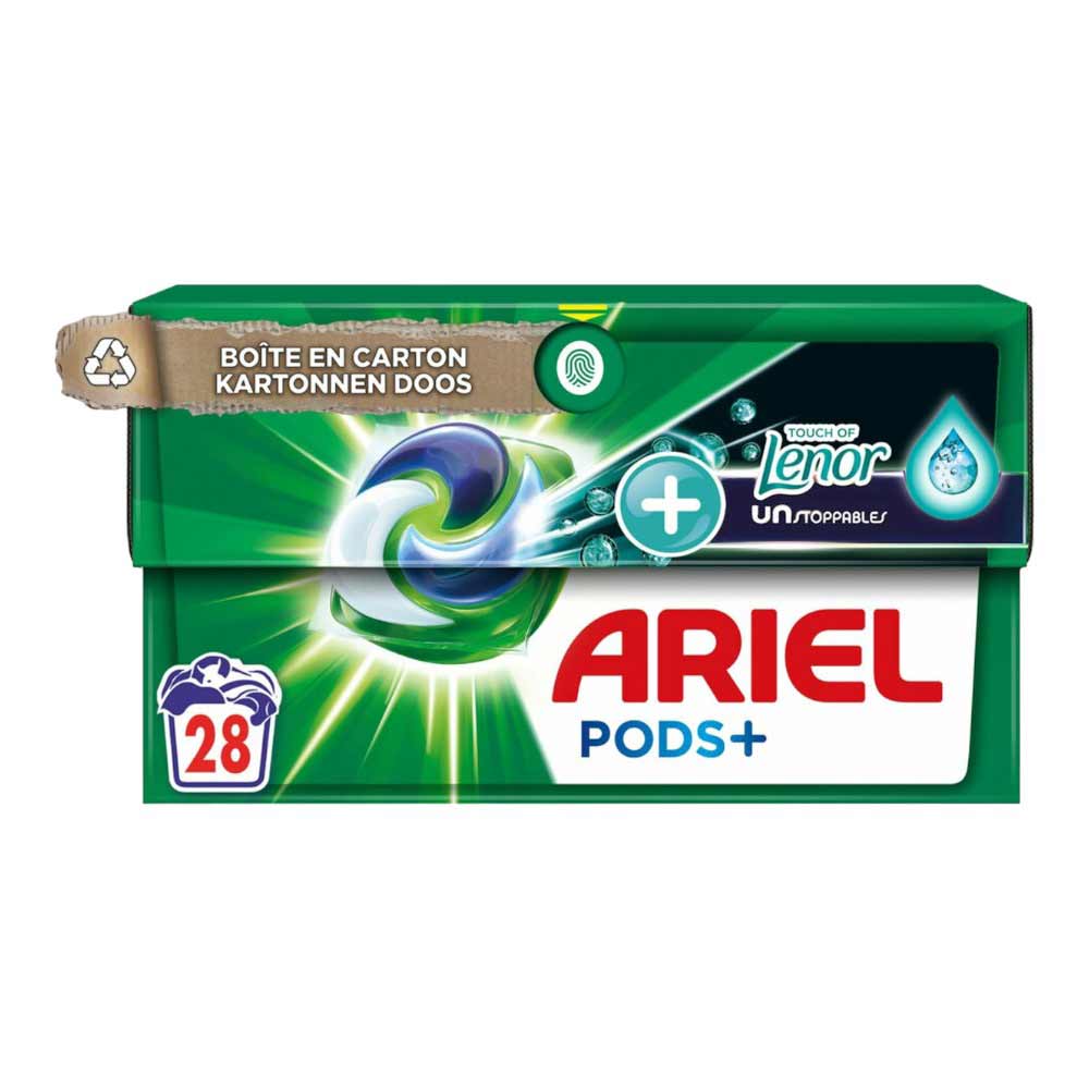 Ariel Wasmiddel Pods+ Touch of Lenor Unstoppables - Voordeelverpakking - 4 x 28 Wasbeurten