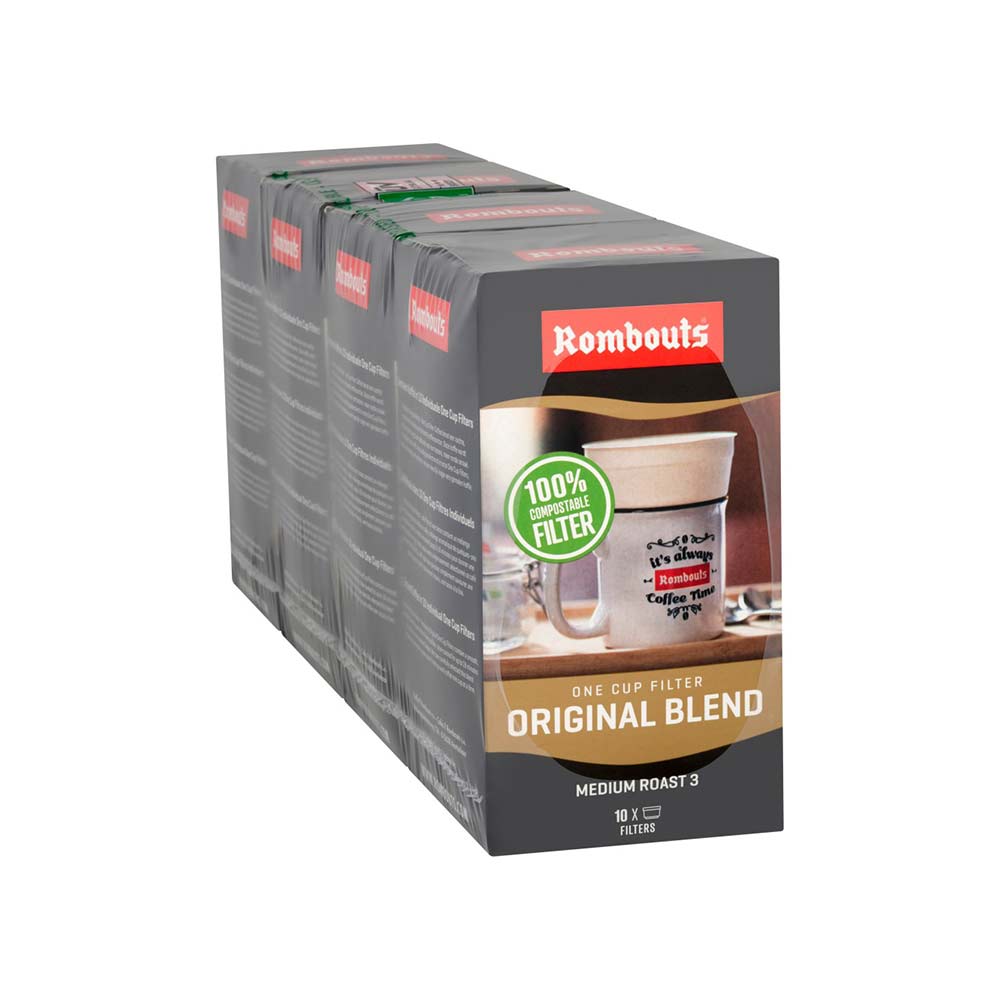 Rombouts Filterkoffie - One Cup Filter - Original Blend - 4 x 10 stuks